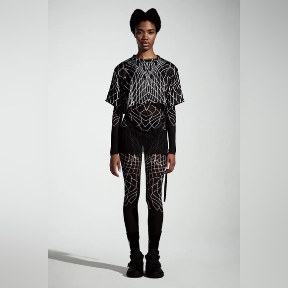 MARCELO BURLON COUNTY OF MILAN Black and White Graphic Leggings XS - Picture 2 of 6